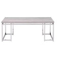 HomeRoots 47 Oak and Silver Wood And Metal Frame Coffee Table