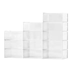 VEVOR Shoe Storage Boxes, 12 Pack Stackable Shoe Boxes Storage Organizers, Fit up to US Size 11, Transparent&White