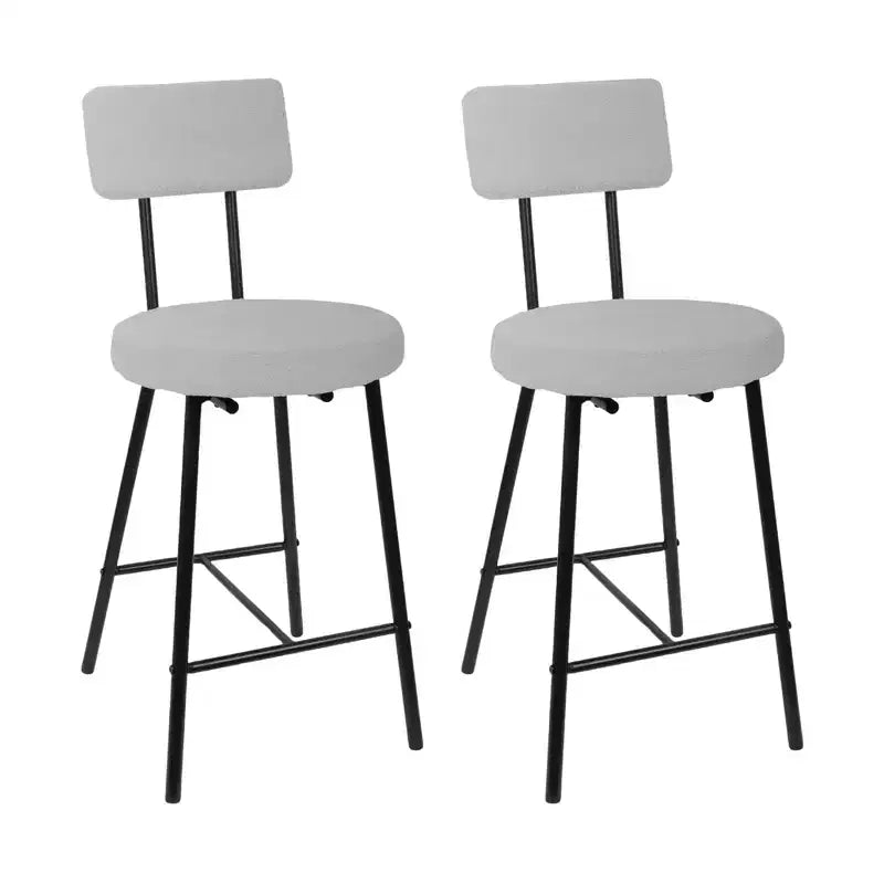 GustoWave Sgabelli da bar set da 2, sgabelli da bar moderni con schienale, sgabelli da isola con altezza seduta di 56 cm e gambe in metallo per bar, cucina
