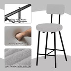 GustoWave Sgabelli da bar set da 2, sgabelli da bar moderni con schienale, sgabelli da isola con altezza seduta di 56 cm e gambe in metallo per bar, cucina