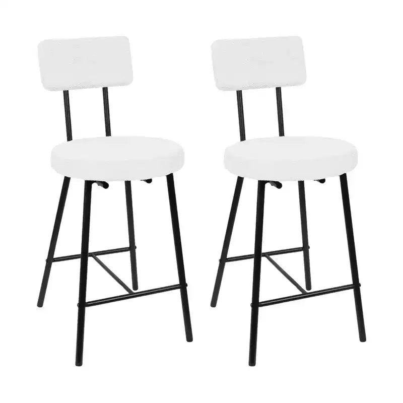 GustoWave Sgabelli da bar set da 2, sgabelli da bar moderni con schienale, sgabelli da isola con altezza seduta di 56 cm e gambe in metallo per bar, cucina