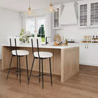 GustoWave Sgabelli da bar set da 2, sgabelli da bar moderni con schienale, sgabelli da isola con altezza seduta di 56 cm e gambe in metallo per bar, cucina