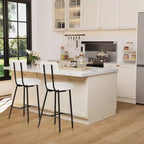 GustoWave Sgabelli da bar set da 2, sgabelli da bar moderni con schienale, sgabelli da isola con altezza seduta di 56 cm e gambe in metallo per bar, cucina