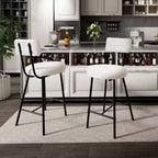 GustoWave Bar Stools Set of 2, Modern Barstools with Back, 22 inch Seat Height Island Stools with Metal Legs for Bar, Kitchen