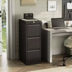 Armadietto metallico portadocumenti con serratura - Organizzatore verticale a 3 cassetti per cartelle formato Letter/Legale/A4, per ufficio
