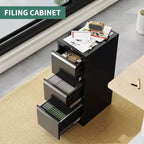 Armadietto metallico portadocumenti con serratura - Organizzatore verticale a 3 cassetti per cartelle formato Letter/Legale/A4, per ufficio