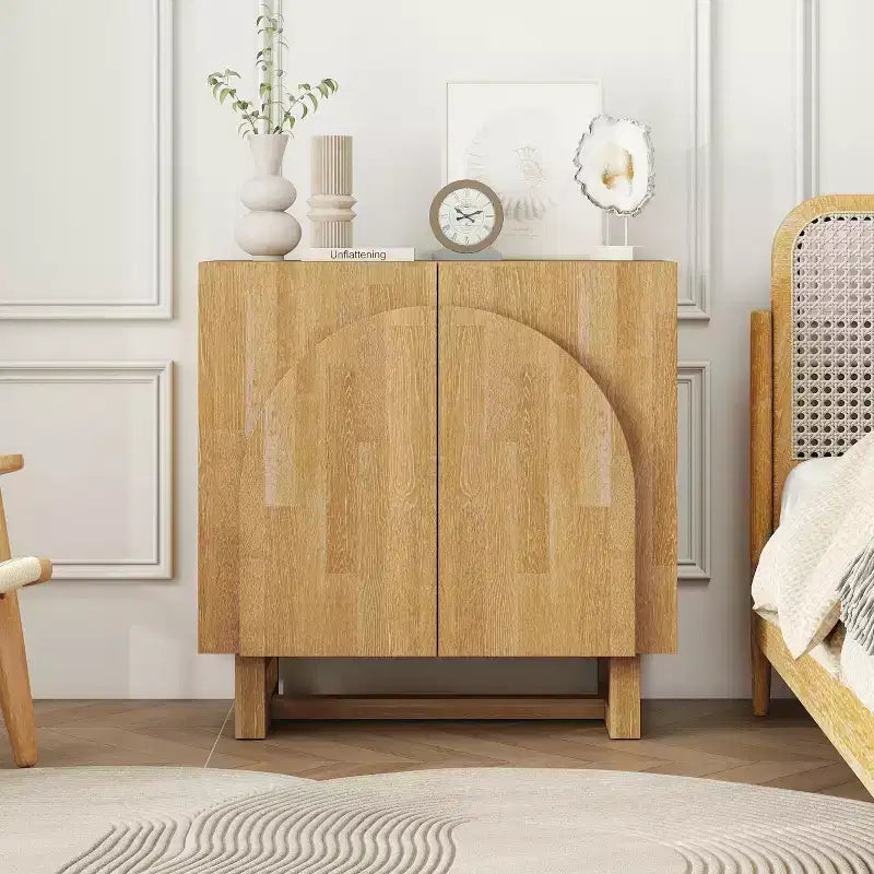 Okak Vintage Madia Credenza, Mobile Contenitore Decorativo con 2 Ante e Ripiani Regolabili, Tavolo Consolle per Cucina Soggiorno/Sala da Pranzo