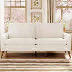Dyonery 60 Loveseat Sofa, Comfy Mid Century Modern Couches for Living Room, Tool-Free Setup Small Couches, for Bedroom Office, Corduroy - Beige