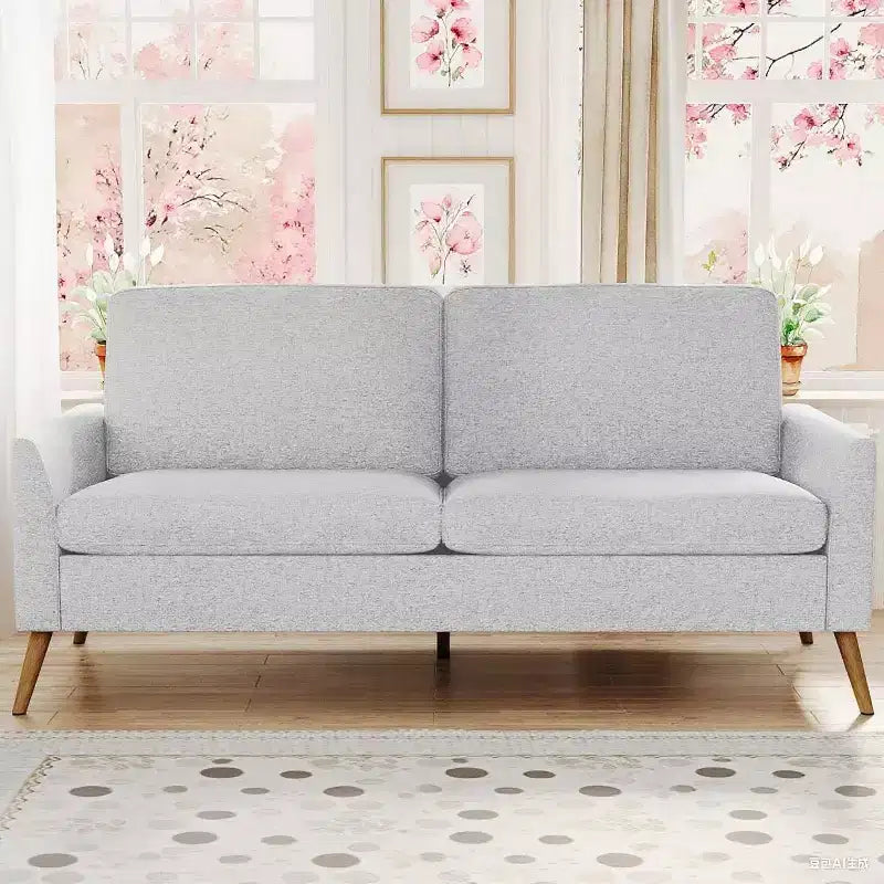 Dyonery 60 Divanetto, Comodo Divano Moderno di Metà Secolo per Soggiorno, Divanetti Piccoli con Montaggio Senza Attrezzi, per Camera da Letto Ufficio, Velluto a Coste - Beige