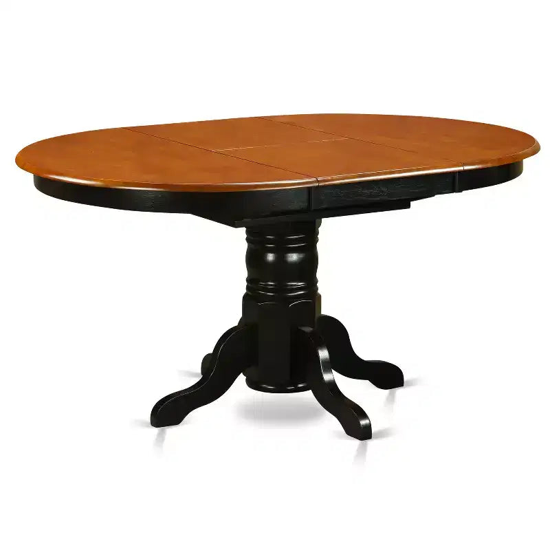 HomeStock Belmont Set da pranzo ovale da 7 pezzi con base a piedistallo, con sedia senza braccioli, nero