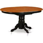 HomeStock Belmont Set da pranzo ovale da 7 pezzi con base a piedistallo, con sedia senza braccioli, nero