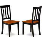 HomeStock Belmont Set da pranzo ovale da 7 pezzi con base a piedistallo, con sedia senza braccioli, nero