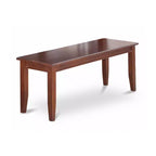 Set da pranzo HomeStock Belmont 6 pezzi include un tavolo da pranzo rettangolare, quattro sedie Parson con tessuto Light Fawn e una panca, finitura mogano