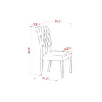 Set da pranzo HomeStock Belmont 6 pezzi include un tavolo da pranzo rettangolare, quattro sedie Parson con tessuto Light Fawn e una panca, finitura mogano