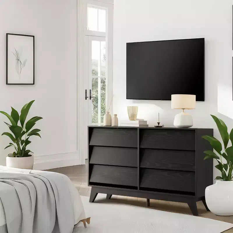Cassettiera Inclinata in MDF a 6 Cassetti - Cassettiera Moderna, Mobile Contenitore per Casa, Mobile Contenitore per Ufficio, Comò per Camera da Letto, Design Salvaspazio