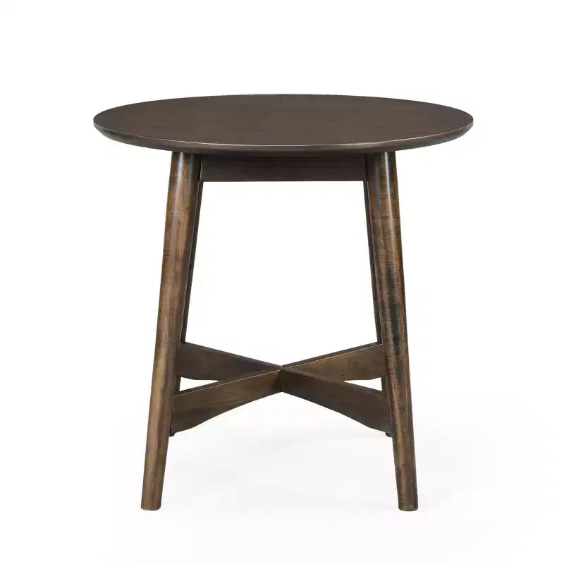 GDFStudio Murdock Tavolino Rotondo di Metà Secolo in Legno