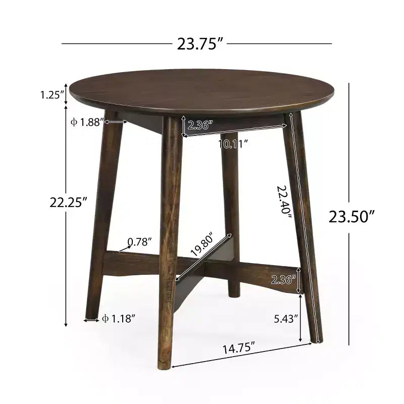 GDFStudio Murdock Tavolino Rotondo di Metà Secolo in Legno