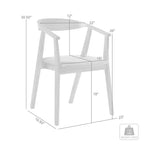 Armen Living, Sedia da Pranzo in Legno Santana - Set da 2