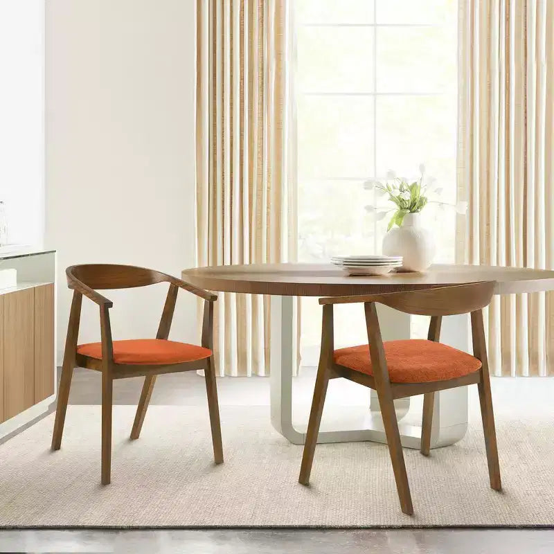 Armen Living, Sedia da Pranzo in Legno Santana - Set da 2