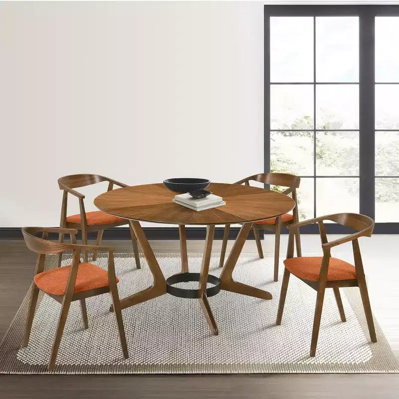Armen Living, Sedia da Pranzo in Legno Santana - Set da 2