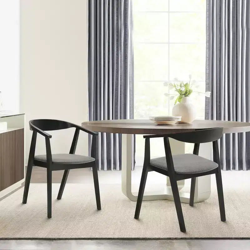 Armen Living, Sedia da Pranzo in Legno Santana - Set da 2