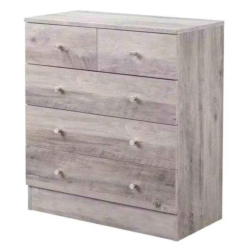 Cassettiera Karl Home a 5 cassetti, grigia, in truciolato, larghezza 25.98in.