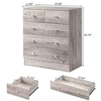 Cassettiera Karl Home a 5 cassetti, grigia, in truciolato, larghezza 25.98in.