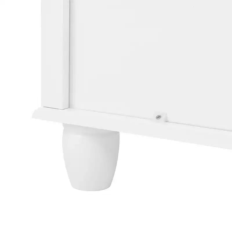 MAYEERTY Mobile Contenitore Moderno con 4 Cassetti Alto in Legno per Soggiorno Ingresso Bianco Avorio
