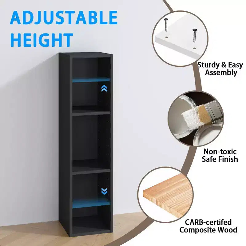 HOMLUX Libreria a 3 Ripiani Scaffale Aperto con Mensola Regolabile