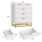 Comodino Moderno con Cassetti, Organizer per Armadio con Gambe in Metallo, Ampio Spazio e 5 Cassetti per Camera da Letto, Soggiorno, Corridoio