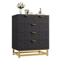 Modern Dressers Chest Storage Organizer with Metal Legs, Wide Storage and 5 Drawers for Bedroom, Living Room, Hallway