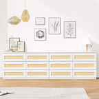 Comò a doppia cassettiera a 6 cassetti per camera da letto, cassettiera ampia e comò in stile Boho, organizer in legno per armadio, soggiorno, ingresso