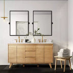 Specchio da bagno Pexfix con cornice in metallo e perno, regolabile a parete per un arredamento moderno