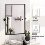 Specchio da bagno Pexfix con cornice in metallo e perno, regolabile a parete per un arredamento moderno