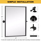 Specchio da bagno Pexfix con cornice in metallo e perno, regolabile a parete per un arredamento moderno