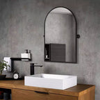 Specchio da bagno Pexfix con cornice in metallo e perno, regolabile a parete per un arredamento moderno