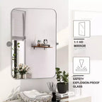 Specchio da bagno Pexfix con cornice in metallo e perno, regolabile a parete per un arredamento moderno