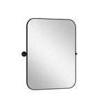 Specchio da bagno Pexfix con cornice in metallo e perno, regolabile a parete per un arredamento moderno