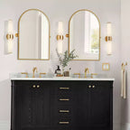Specchio da bagno Pexfix con cornice in metallo e perno, regolabile a parete per un arredamento moderno