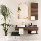 Specchio da bagno Pexfix con cornice in metallo e perno, regolabile a parete per un arredamento moderno