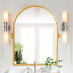 Specchio da bagno Pexfix con cornice in metallo e perno, regolabile a parete per un arredamento moderno