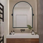 Specchio da bagno Pexfix con cornice in metallo e perno, regolabile a parete per un arredamento moderno