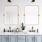 Specchio da bagno Pexfix con cornice in metallo e perno, regolabile a parete per un arredamento moderno