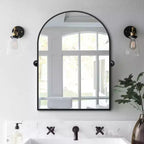 Specchio da bagno Pexfix con cornice in metallo e perno, regolabile a parete per un arredamento moderno