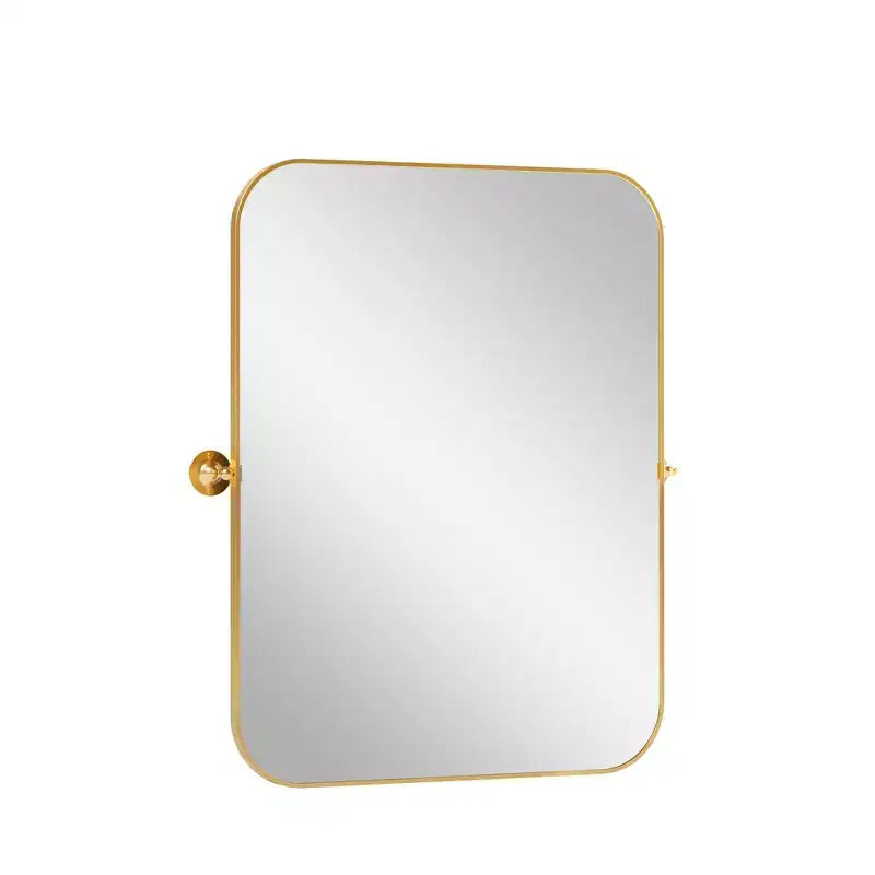 Specchio da bagno Pexfix con cornice in metallo e perno, regolabile a parete per un arredamento moderno