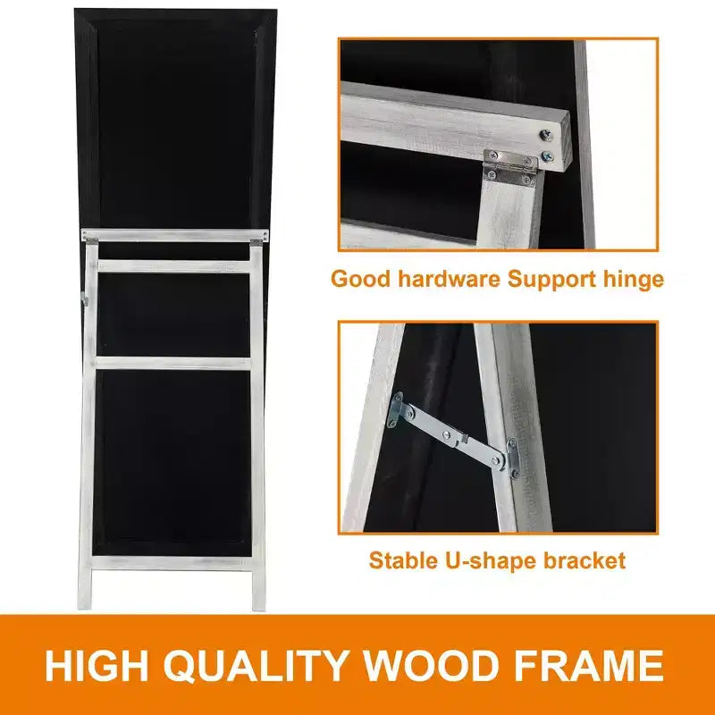 Specchio intero 64x21 pollici in legno massello bianco con staffa - Acciaio temperato