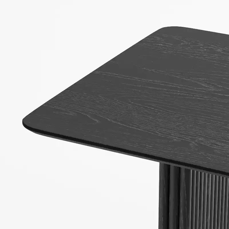 PexFix 67 x 33,5 Tavolo da pranzo in legno massello Tavolo da cucina moderno per 4-6 persone Stile rustico con gambe a onda solida per soggiorno cucina ufficio domestico Nero