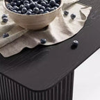PexFix 67 x 33,5 Tavolo da pranzo in legno massello Tavolo da cucina moderno per 4-6 persone Stile rustico con gambe a onda solida per soggiorno cucina ufficio domestico Nero