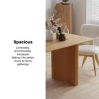 PexFix 67 x 33.5 Tavolo da pranzo in legno massiccio stile rustico per 4-6 persone, tavolo da cucina moderno con gambe ondulate solide per soggiorno, cucina, ufficio domestico, colore naturale