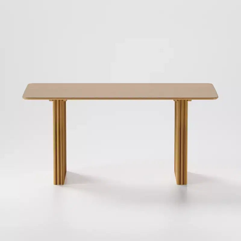 PexFix 67 x 33.5 Tavolo da pranzo in legno massiccio stile rustico per 4-6 persone, tavolo da cucina moderno con gambe ondulate solide per soggiorno, cucina, ufficio domestico, colore naturale
